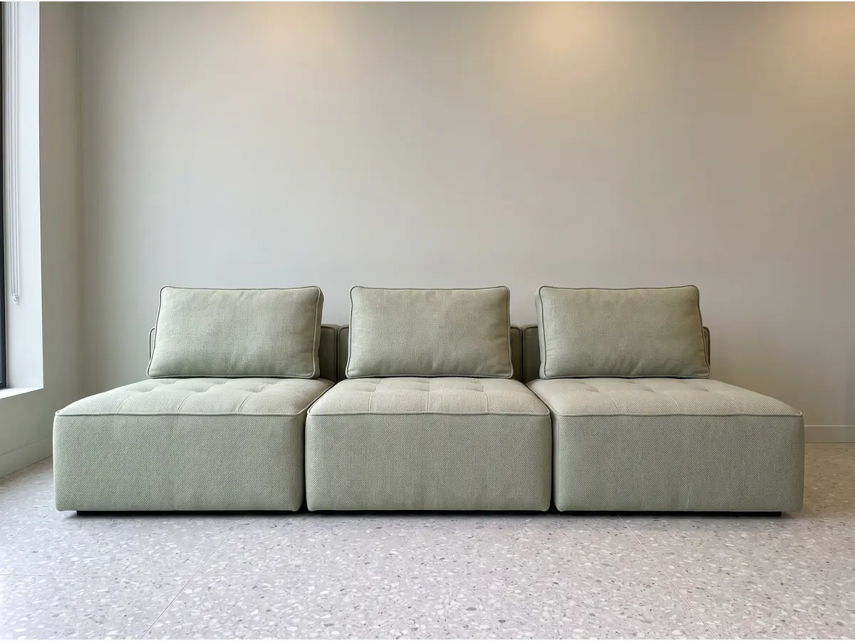 Sillón 3 Cuerpos Modular Salvia en vista frontal, fabricado en La Plata